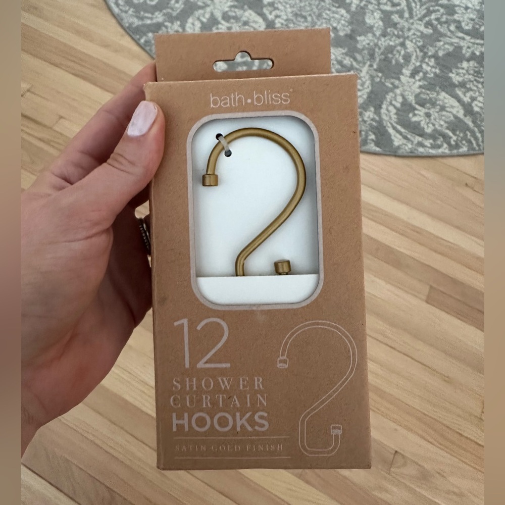 Gold Shower Curtain Hooks set of 12